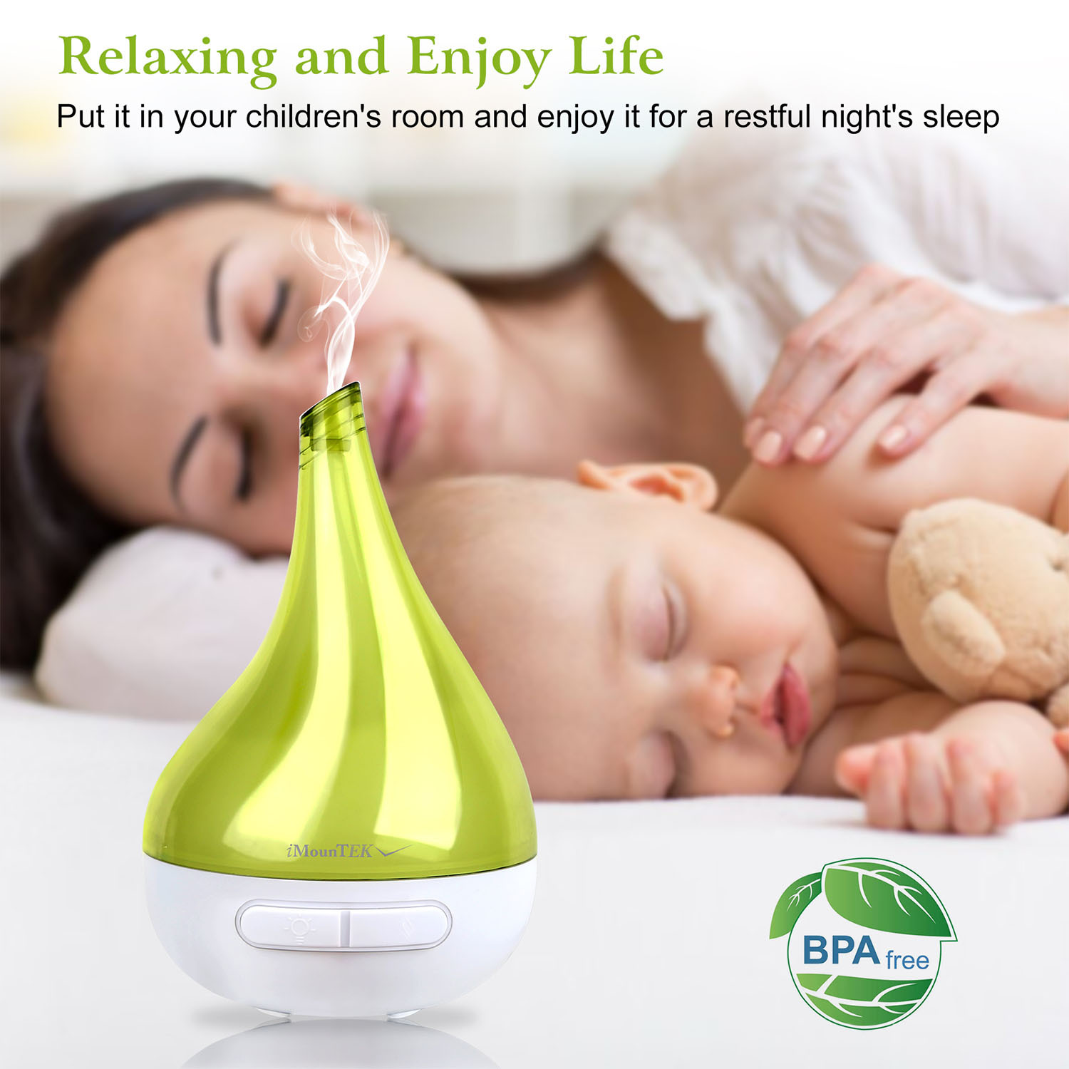 1Pc Drop Shaped Cool Mist Humidifier Ultrasonic Aroma Essential Oil Diffuser With LED Light For Office Home Room Vehicle Study Yoga Spa - Image 2