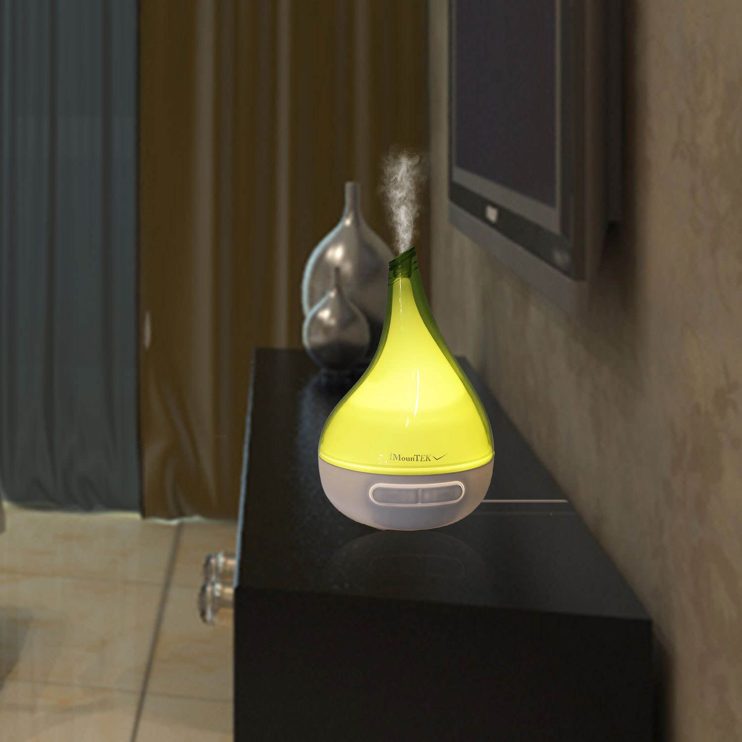1Pc Drop Shaped Cool Mist Humidifier Ultrasonic Aroma Essential Oil Diffuser With LED Light For Office Home Room Vehicle Study Yoga Spa - Image 4
