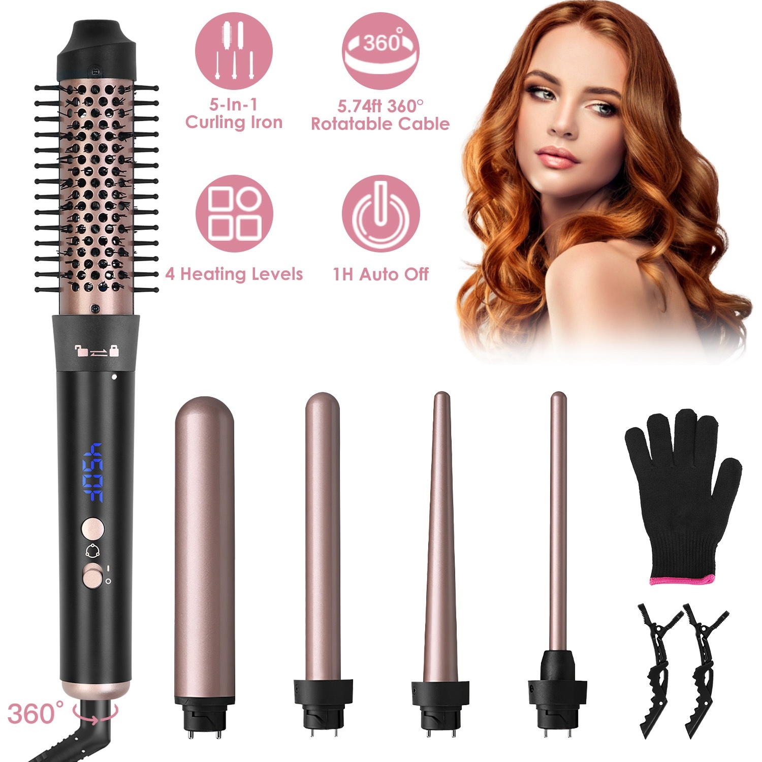 5 in 1 curling wand set