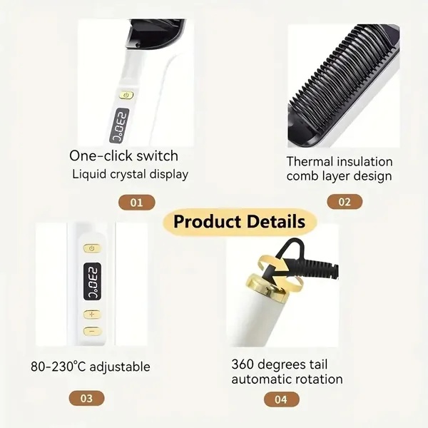 Ionic hair straightening brush - Image 2