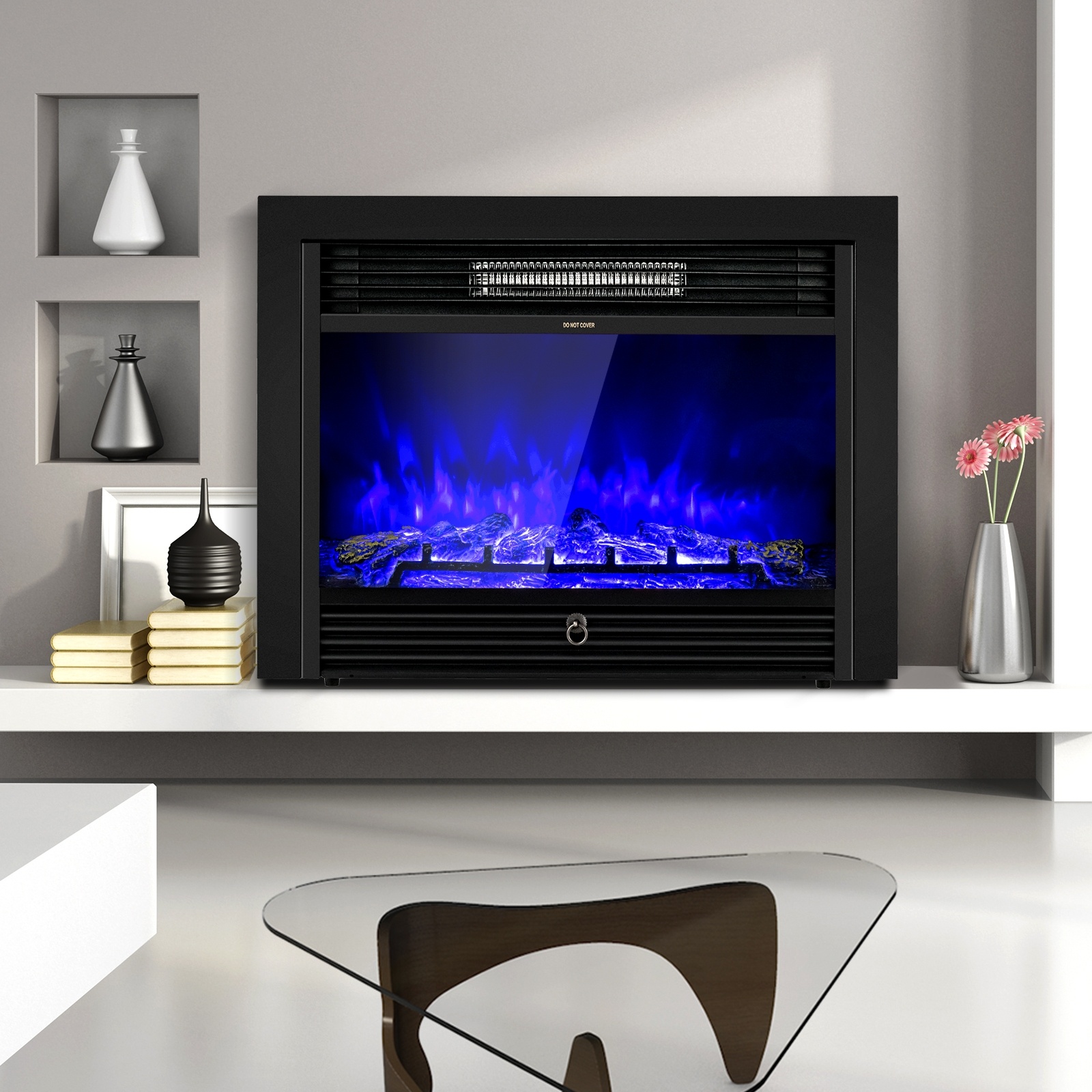 28.5 Inch Electric Fireplace Recessed With 3 Flame Colors - Image 4