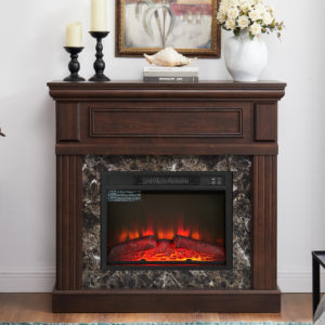electric fireplace with mantel